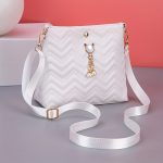 Wave Quilted Bucket Bag, Trendy Mini Crossbody Bag, Women's Shoulder Handbag & Purse - Image 3