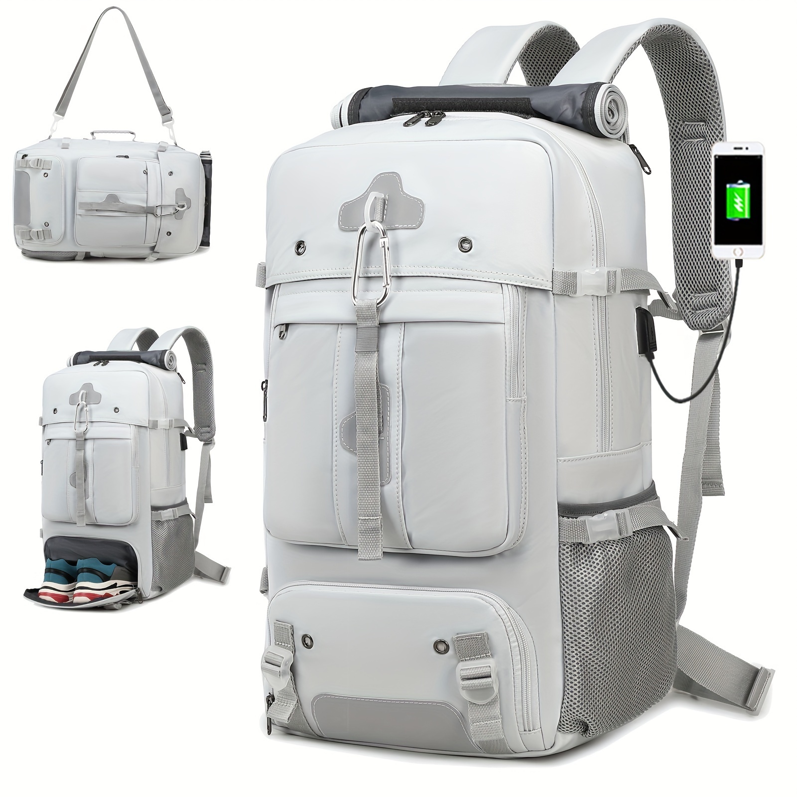 89e641f4-40ec-4ed0-b4b9-da8f44ef2507.jpg 50L Large Capacity Hiking Backpack, Waterproof Outdoor Camping Rucksack, Multifunctional Hiking Mountaineering Bag With Shoe Compartment - Image 1