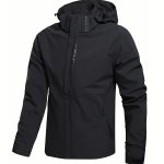 Men's Casual Hooded Waterproof Windbreaker Jacket Coat Regular Fit Coat For Spring Autumn Outdoors Hiking