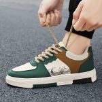 Men's Trendy Platform Shoes Color Block With Spoondrift Pattern Lace Up Non Slip Durable Comfy For Outdoor Campus Walking Street Jogging Traveling All Seasons - Image 7