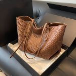 Large Capacity Woven Tote Bag For Women, Fashionable PU Leather Shoulder Bag, Versatile Elegant Commuter Handbag, Perfect For Work And Leisure, Ideal Valentine's Day Gift - Image 6