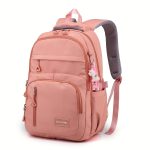 Large Capacity Multi-pocket Student Backpack, Solid Color Lightweight Spine Protection Student Schoolbag, Nylon Multi-layer Backpack, Waterproof Laptop Backpack, Send Pendant - Image 5