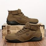 Men's Trendy Solid High Top Boots, Comfy Non Slip Casual Durable Lace Up Shoes For Men's Outdoor Activities - Image 6
