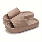 Simple Solid Color Slides, Casual Open Toe Soft Sole Shoes, Comfortable Indoor Home Bathroom Slides - Image 3