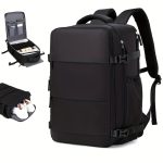 Large Capacity Travel Backpack With Shoe Compartment, Dacron Lightweight Laptop Daypack With Charging Port, Fashion Travel Commuter Bag - Image 4
