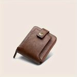 1pc Men's Fashionable Tree Pattern Zipper Buckle, PU Credit Card Card Holder, Small Zipper Coin Storage Zipper Button Closure Business Wallet, Ideal Gift For Men - Image 4