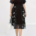 Floral Pattern High Waist Dress, Elegant Surplice Neck Flutter Sleeve Dress, Women's Clothing For Elegant Dressing - Image 2