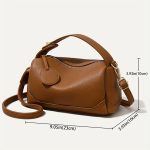 Women's Classic Boston Bag | Solid Color PU Leather | Multi-Pocket Design | Versatile Crossbody And Handbag | Simple Style Purse For Everyday Use - Image 5