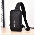 1pc Anti-theft Sling Chest Bag For Men, Password Lock Crossbody Bag For Hanging Out & Daily Commute, Cool Motorcycle Sport Bag - Image 4