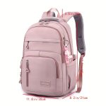 Large Capacity Multi-pocket Student Backpack, Solid Color Lightweight Spine Protection Student Schoolbag, Nylon Multi-layer Backpack, Waterproof Laptop Backpack, Send Pendant - Image 7