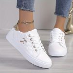 Women's Plaid Pattern Sneakers, Casual Lace Up Outdoor Shoes, Comfortable Low Top Shoes