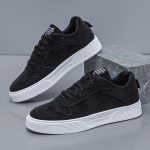 Men's Trendy Solid Colour Low Top Skateboard Shoes, Comfy Non Slip Casual Lace Up Sneakers For Men's Outdoor Activities - Image 4