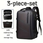 Men's Large Capacity Backpack, 39.62cm Laptop Backpack, Extendable Backpack For Travel, Business, School - Image 8