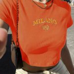 Letter Print Crew Neck Crop T-Shirt, Casual Short Sleeve T-Shirt For Spring & Summer, Women's Clothing - Image 4