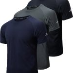3pcs Men's Athletic Short Sleeve Crew Neck Moisture-wicking Shirts, Undershirt With Sleeve Electrocardiography Print, Sports Comfy Tee - Image 2
