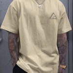 Geometric Graphic Print Men's Creative Top, Casual Short Sleeve Crew Neck T-shirt, Men's Clothing For Summer Outdoor - Image 3
