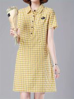 Plaid Print Button Up With Pocket Dress, Casual Short Sleeve Loose Dress For Spring & Summer, Women's Clothing - Image 5