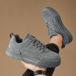 Men's Trendy Solid Skate Shoes, Comfy Non Slip Casual Lace Up Sneakers For Men's Outdoor Activities - Image 7