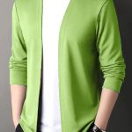 Men's Solid Knitted Cardigan, Casual Breathable Long Sleeve Slim-fit Open Front Sweater For Outdoor Activities - Image 5