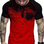 Chic Printed T-shirt, Men's Casual Street Style Stretch Round Neck Tee Shirt For Summer - Image 5