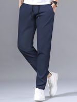 Men's Stylish Solid Pants With Pockets, Casual Breathable Drawstring Men's Trousers For Outdoor Activities