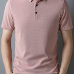 Men's Solid Short Sleeve And Lapel Collar Henley Shirt, Casual And Comfy Sports Tops For Summer Golf Wear And Outdoors Activities - Image 2