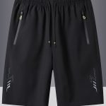 Men's Quick-Dry Waterproof Sports Running Shorts, Casual Beachwear With Zip Pockets - Breathable Outdoor Workout Shorts