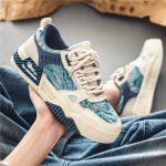 Men's Alphabet Print Trendy Skate Shoes With PU Leather Uppers, Wear-resistant Non Slip Lace-up Casual Sneakers For Outdoor, Men's Street Style Footwear - Image 4