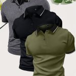 3Pcs Breathable Regular Fit Golf Shirt, Men's Casual V-Neck T-Shirt Short Sleeve For Summer, Men's Clothing - Image 7