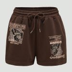 Letter Print Drawstring Shorts, Casual Elastic Waist Shorts For Spring & Summer, Women's Clothing - Image 2