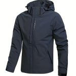 Men's Casual Hooded Waterproof Windbreaker Jacket Coat Regular Fit Coat For Spring Autumn Outdoors Hiking - Image 2