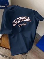 California Graphic Print Men's Creative Top, Casual Short Sleeve Crew Neck T-shirt, Men's Clothing For Summer Outdoor