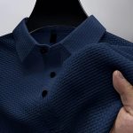 Men's Lapel Neck Short Sleeve T-shirt, Comfy Stretchy Trendy Tees For Summer, Casual Daily Style Fashion Clothing - Image 2