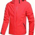 Men's Lightweight Waterproof Rain Jacket, Hooded Shell Outdoor Raincoat Hiking Windbreaker Jacket Coat - Image 5