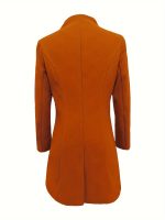 Single Breasted Solid Coat, Elegant Long Sleeve Versatile Outerwear, Women's Clothing - Image 11