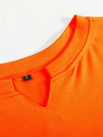 Solid Color Men's Comfy V-Neck Medium Stretch T-shirt, Men's Summer Clothes, Men's Outfits - Image 18