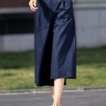 High Waist Pocket Cropped Pants, Vintage Wide Leg Pants For Spring & Summer, Women's Clothing