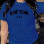 New York Letter Print T-shirt, Short Sleeve Crew Neck Casual Top For Summer & Spring, Women's Clothing - Image 4