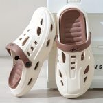 Men's Trendy Hollow Out Colour Block Slippers, Comfy Non Slip Durable Backless Slides For Men's Outdoor Activities - Image 3