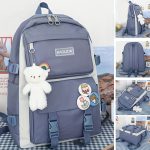 4pcs/set Stylish Student Backpack Tote Bag Handbag Pencil Bag Set, Casual Versatile Schoolbag For Daily Commute & Library - Image 11