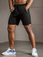 Men's Casual And Chic Solid Color Shorts With Drawstring And Zippered Pockets, Versatile And Comfy Shorts For Summer Outdoors Activities And Workout Wear - Image 10