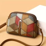 Mini Colorblock Crossbody Bag, Retro Rhombus Pattern Purse, Fashion Shoulder Bag For Women - Image 6