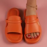 Women's Solid Color Slide Shoes, Comfy Unisex Open Toe Summer Shoes, Lightweight Indoor & Outdoor Slides Koningsdag/King's Day - Image 5