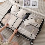 7 Pcs Packing Cubes For Suitcases, Lightweight Travel Luggage Packing Organizers, Compression Storage Shoes Bag, Clothing Underwear Bag, Travel Cubes Set