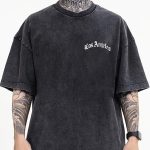 Men's Los Angeles' Printed Short-sleeved Drop-shoulder T-shirt Round Neck Top - Image 2