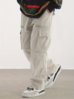 Men's Casual Drawstring Pants With Stylish Flap Pockets And Multi-Pocket Design, Comfortable And Fashionable – Perfect For Outdoor Activities, Relaxed Fit Style
