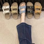 Women's Solid Color Casual Sandals, Platform Slip On Double Adjustable Buckle Beach Slides, Casual Seaside Daily Footwear - Image 8