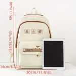 5pcs Cute Cartoon School Backpack, 1set Preppy Style Travel Bookbag Daypack With Tote Bag Crossbody Bag Pencil Case And Drawstring Storage Bag - Image 6
