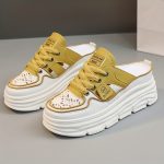Women's Breathable Platform Mule Sneakers, Casual Cutout Design Lace Up Shoes, Comfortable Summer Shoes - Image 10