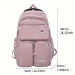 1pc Fashion Large Capacity Backpack, Student's Schoolbag, Trendy Simple Casual Backpack